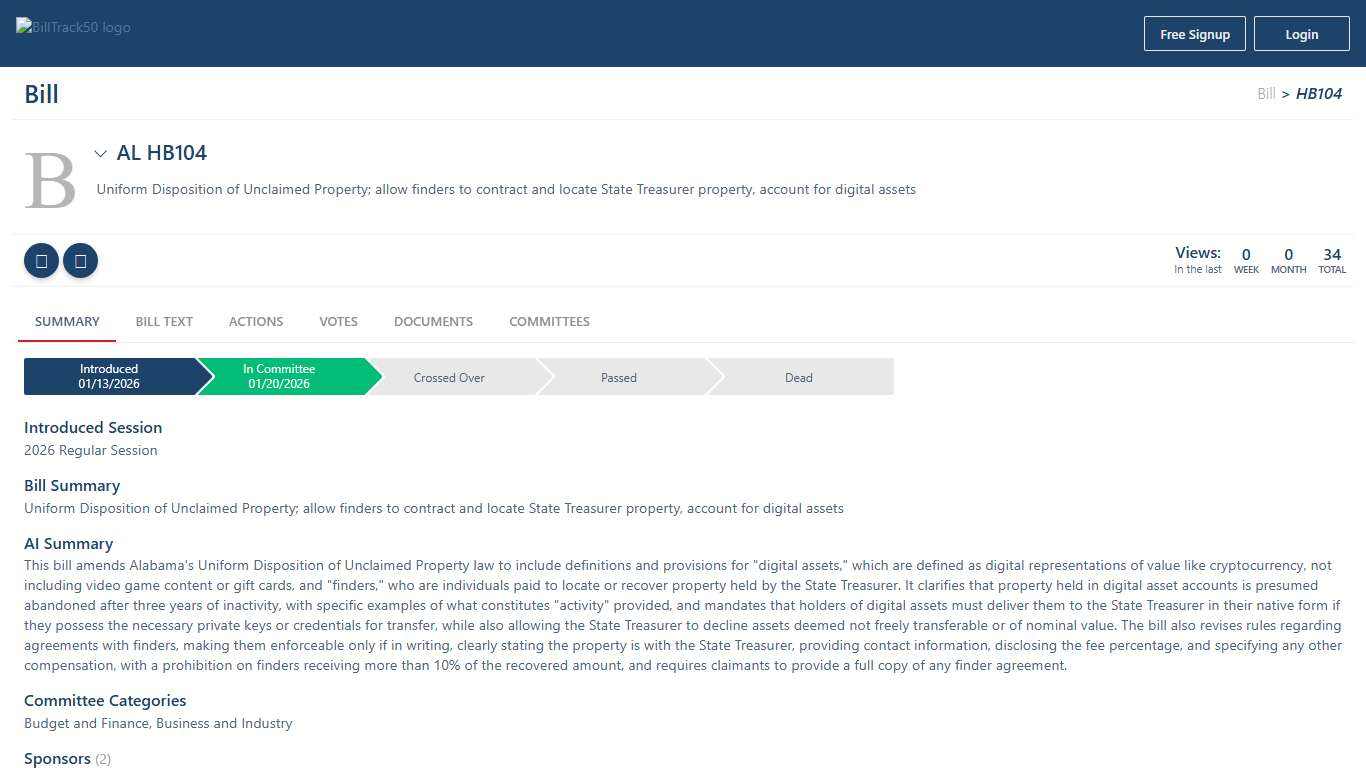 AL HB104 | BillTrack50